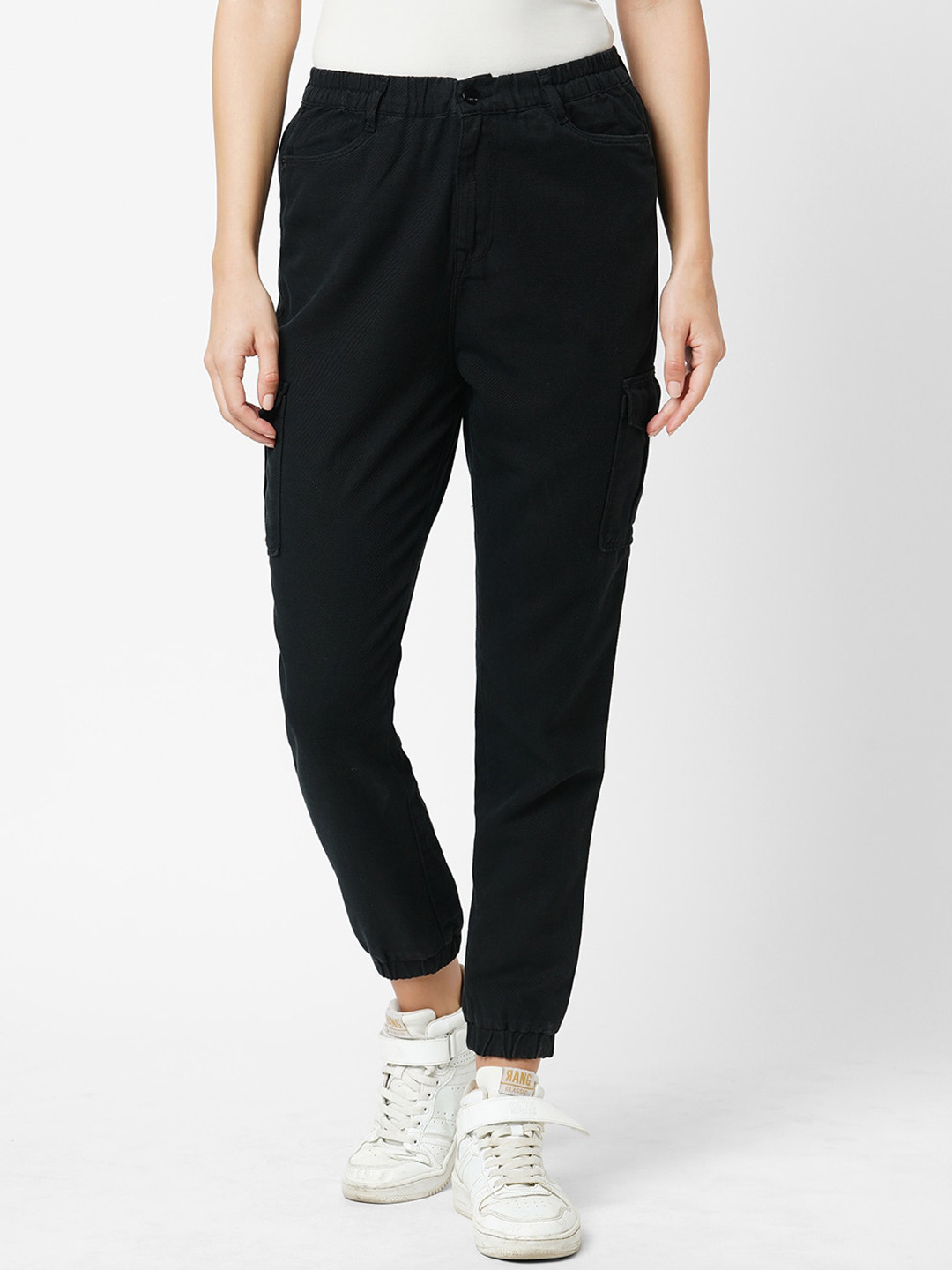 

Kraus Jeans Women Loose Fit Cotton Joggers, Black