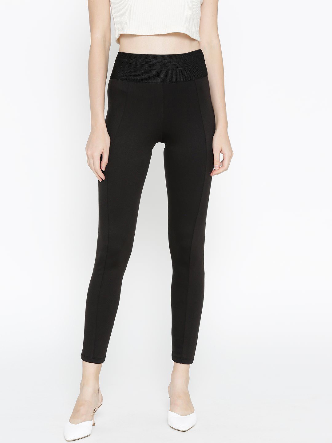 

Kraus Jeans Women Skinny Fit Treggings, Black