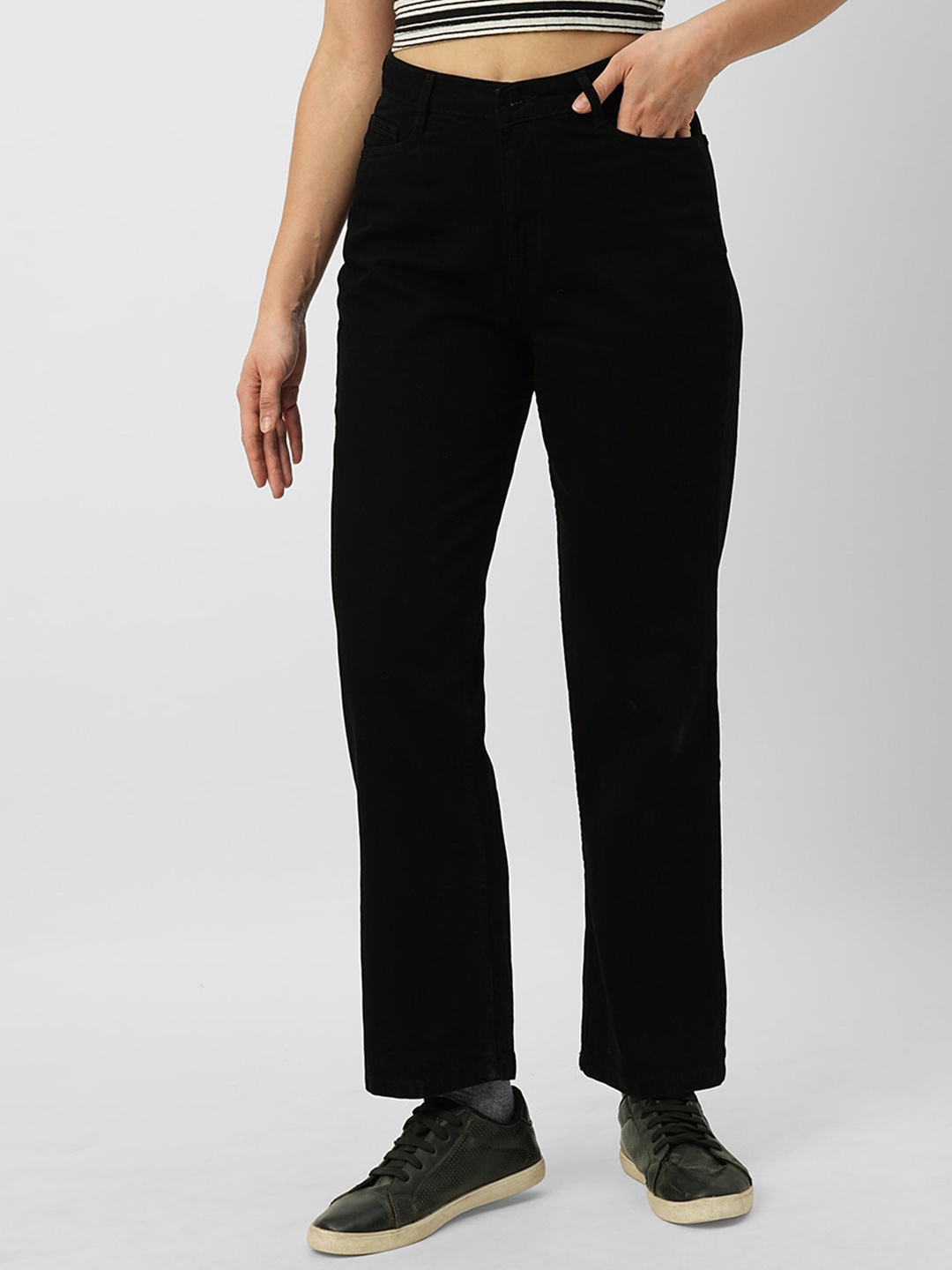 

Kraus Jeans Women High-Rise Straight Fit Jeans, Black