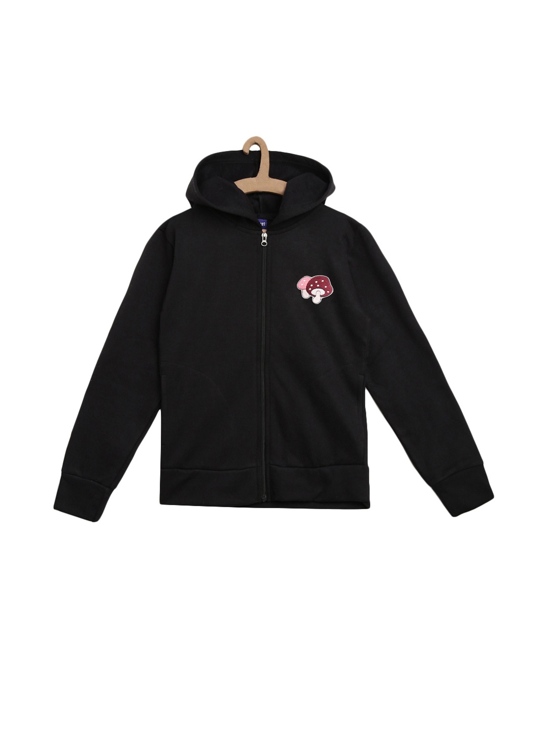 

SWEET ANGEL Unisex Black Solid Hooded Sweatshirt