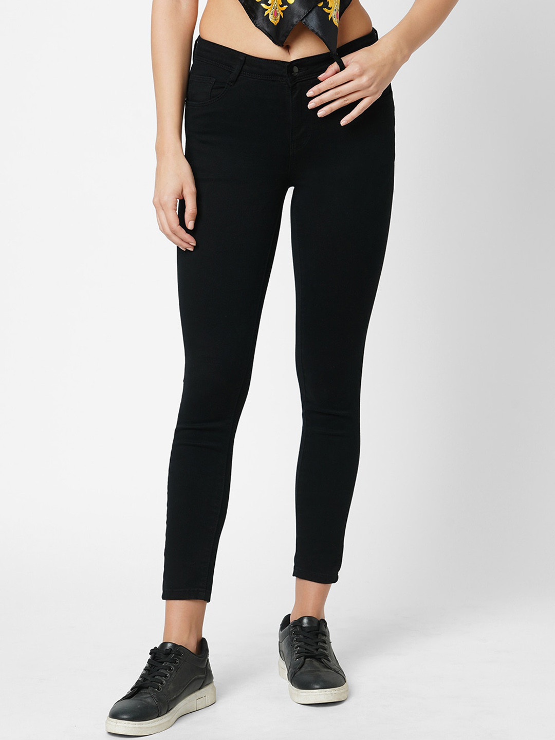

Kraus Jeans High Rise Skinny Fit Jeans, Black