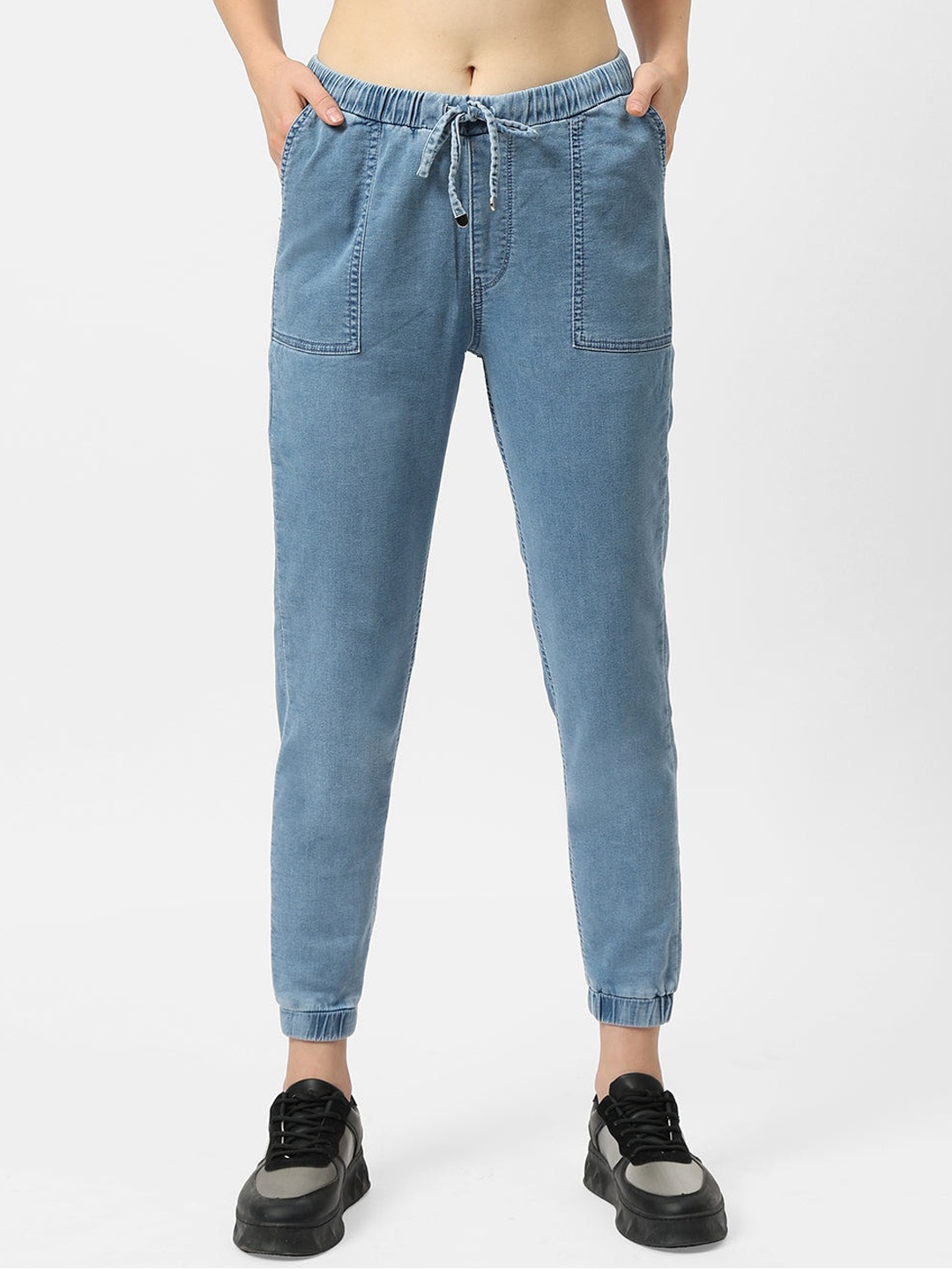 

Kraus Jeans Women Mid-Rise Loose Fit Joggers, Blue