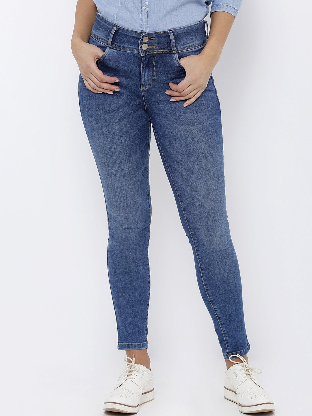 

Kraus Jeans Women High-Rise Light Fade Skinny Fit Jeans, Blue