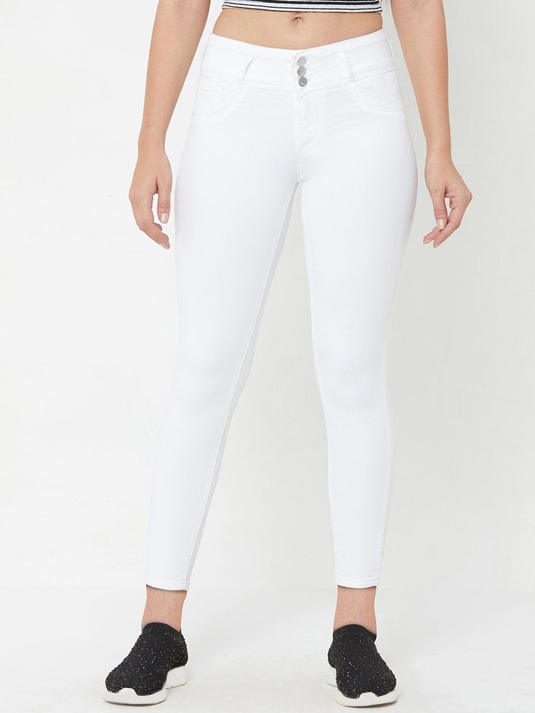 

Kraus Jeans Women Mid-Rise Clean Look Skinny Fit Jeans, White