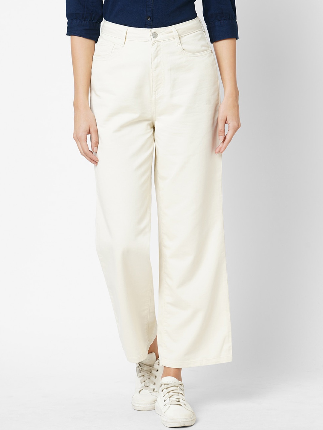 

Kraus Jeans Women Wide Leg High-Rise Clean Look Jeans, White