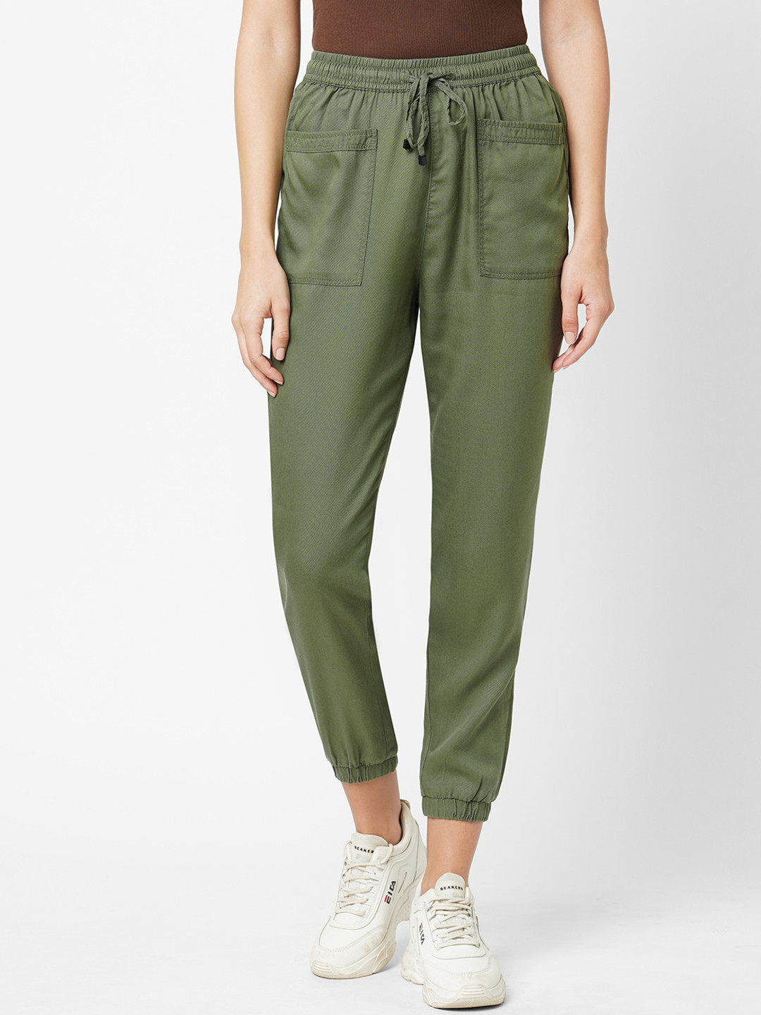 

Kraus Jeans Women Mid Rise High-Rise Joggers, Olive