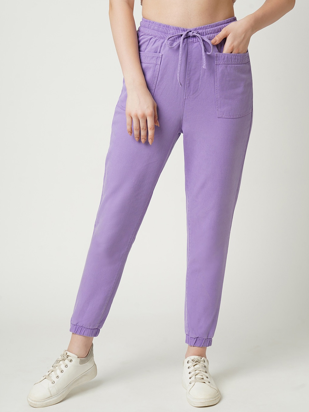 

Kraus Jeans Women High-Rise Loose Fit Joggers, Purple