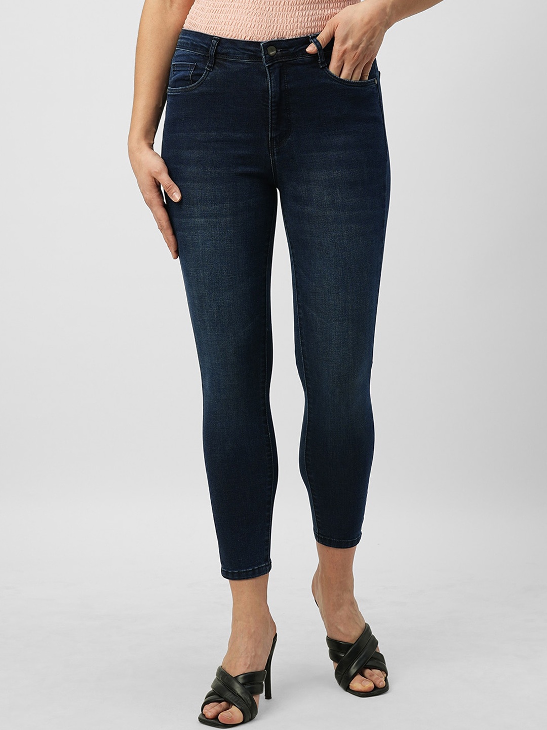 

Kraus Jeans Women Skinny Fit High-Rise Light Fade Jeans, Blue