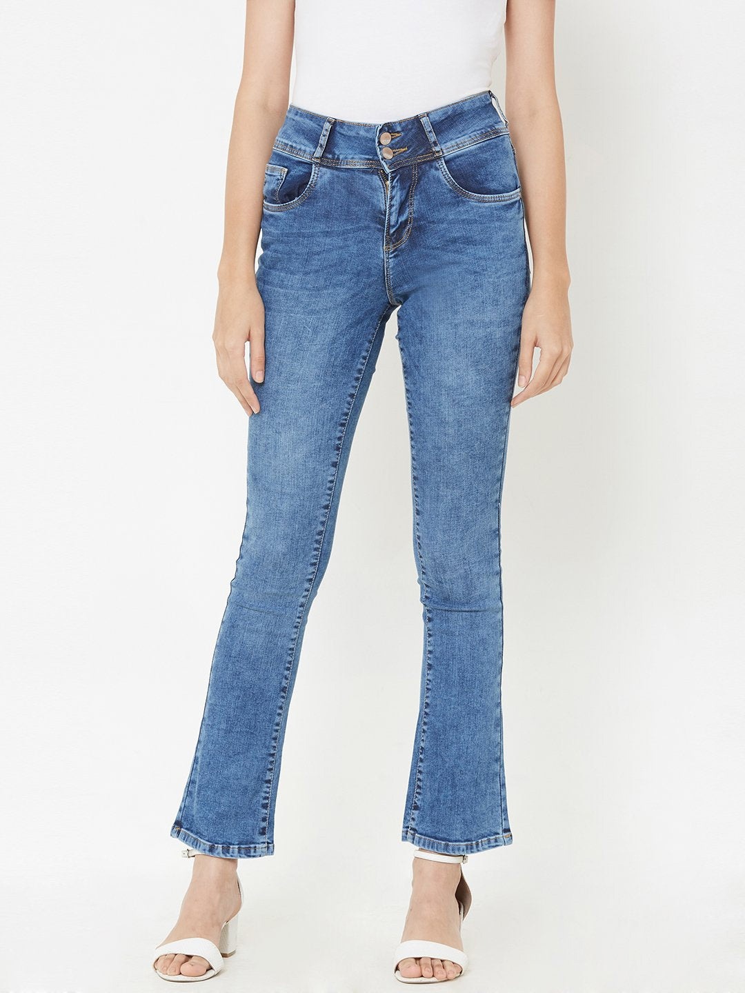 

Kraus Jeans Women Bootcut Light Fade Jeans, Blue