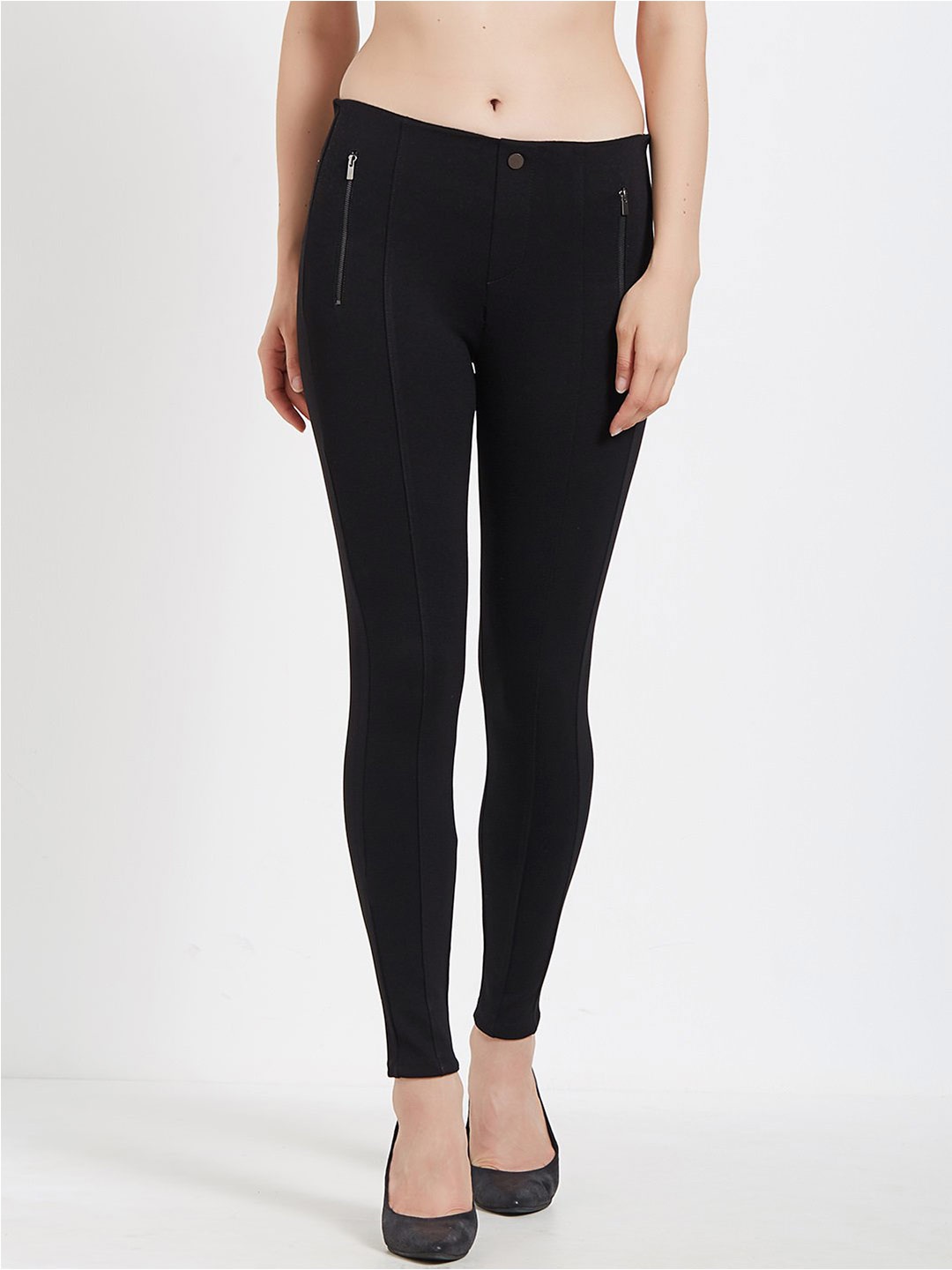 

Kraus Jeans Women Skinny Fit Treggings, Black