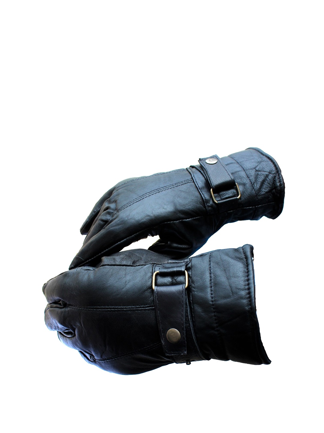 

Alexvyan Set Of 2 Windproof Comfortable Leather Riding Gloves, Black