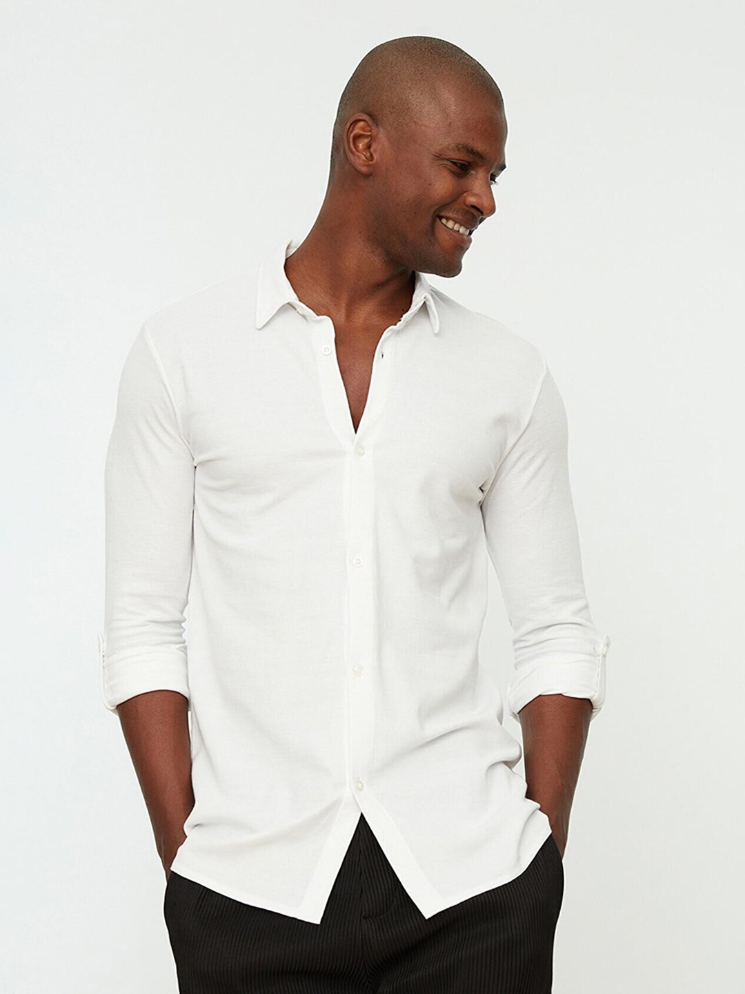 

Trendyol Long Sleeves Pure Cotton Casual Shirt, White