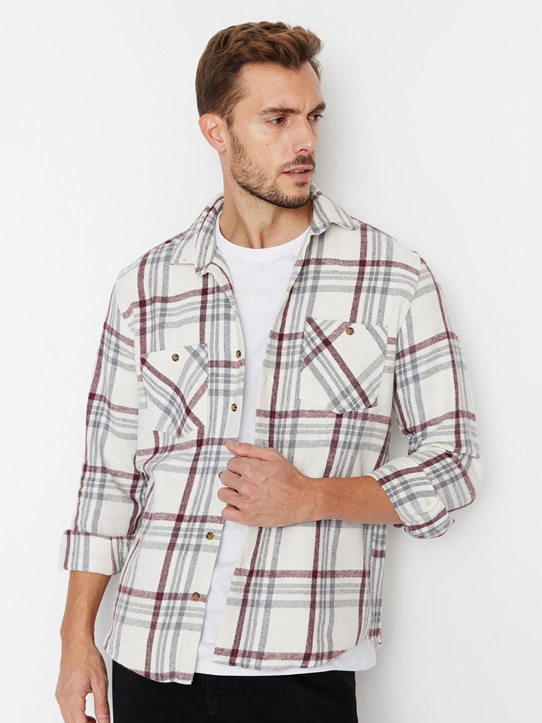 

Trendyol Tartan Checked Casual Shirt, White