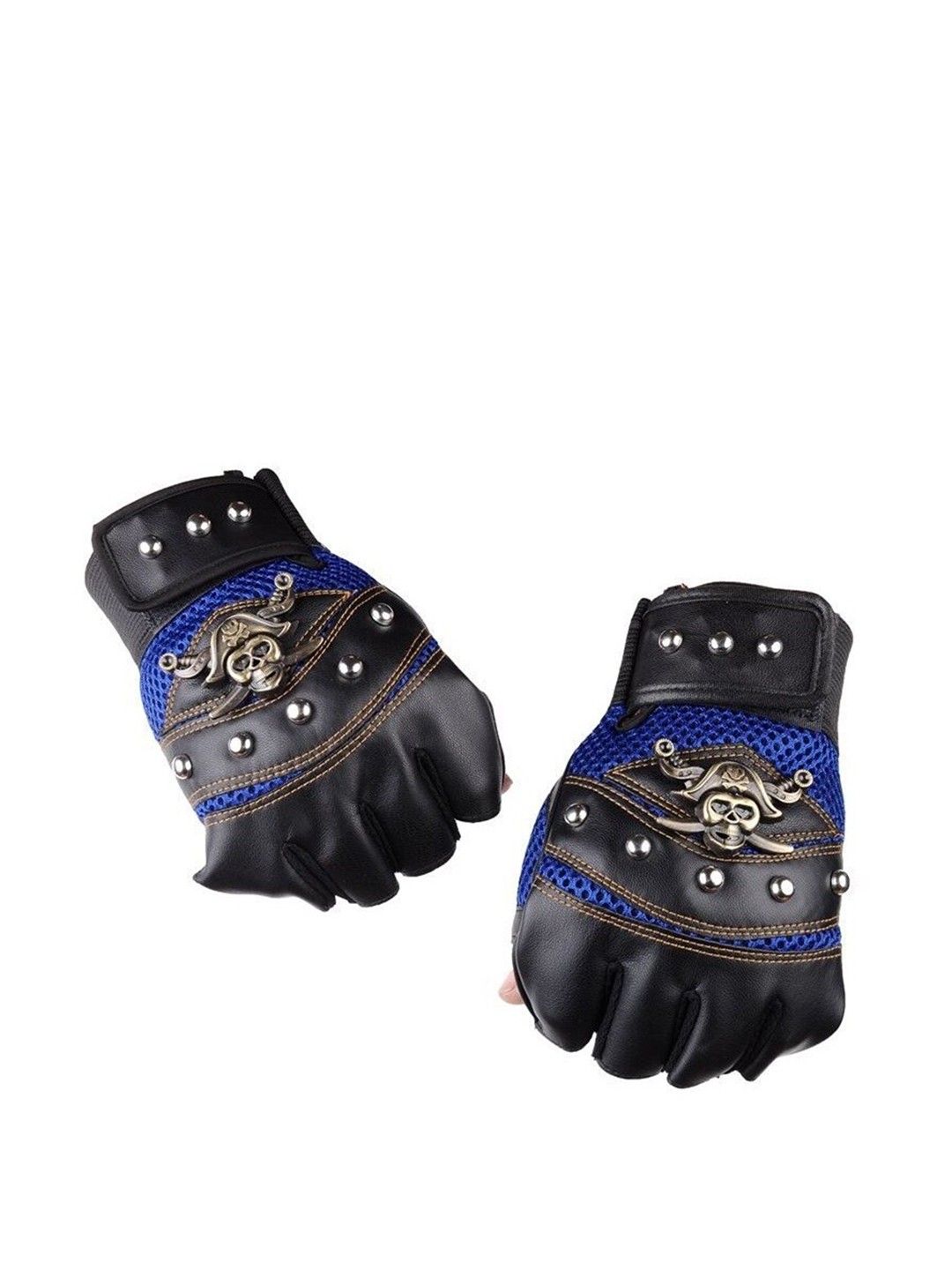

Alexvyan Embellished Anti-Skid Snuggly-Fit Half Finger Sports Gloves, Black