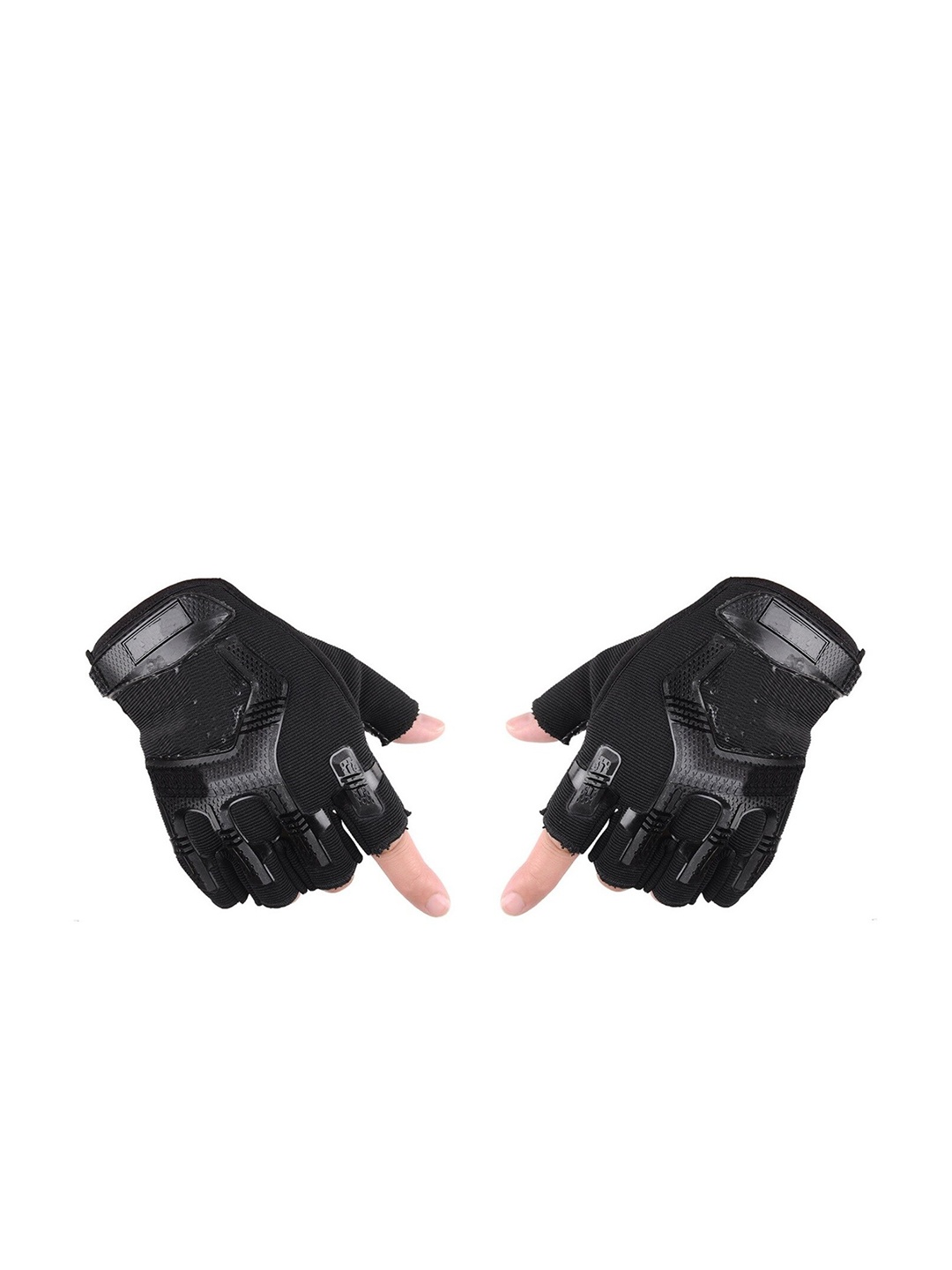 

Alexvyan Textured Anti-Skid Snuggly-Fit Half Finger Sports Gloves, Black