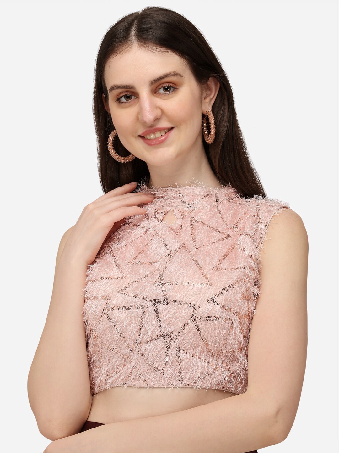 

Amrutam Fab Sequences Embroidered Silk Saree Blouse, Grey