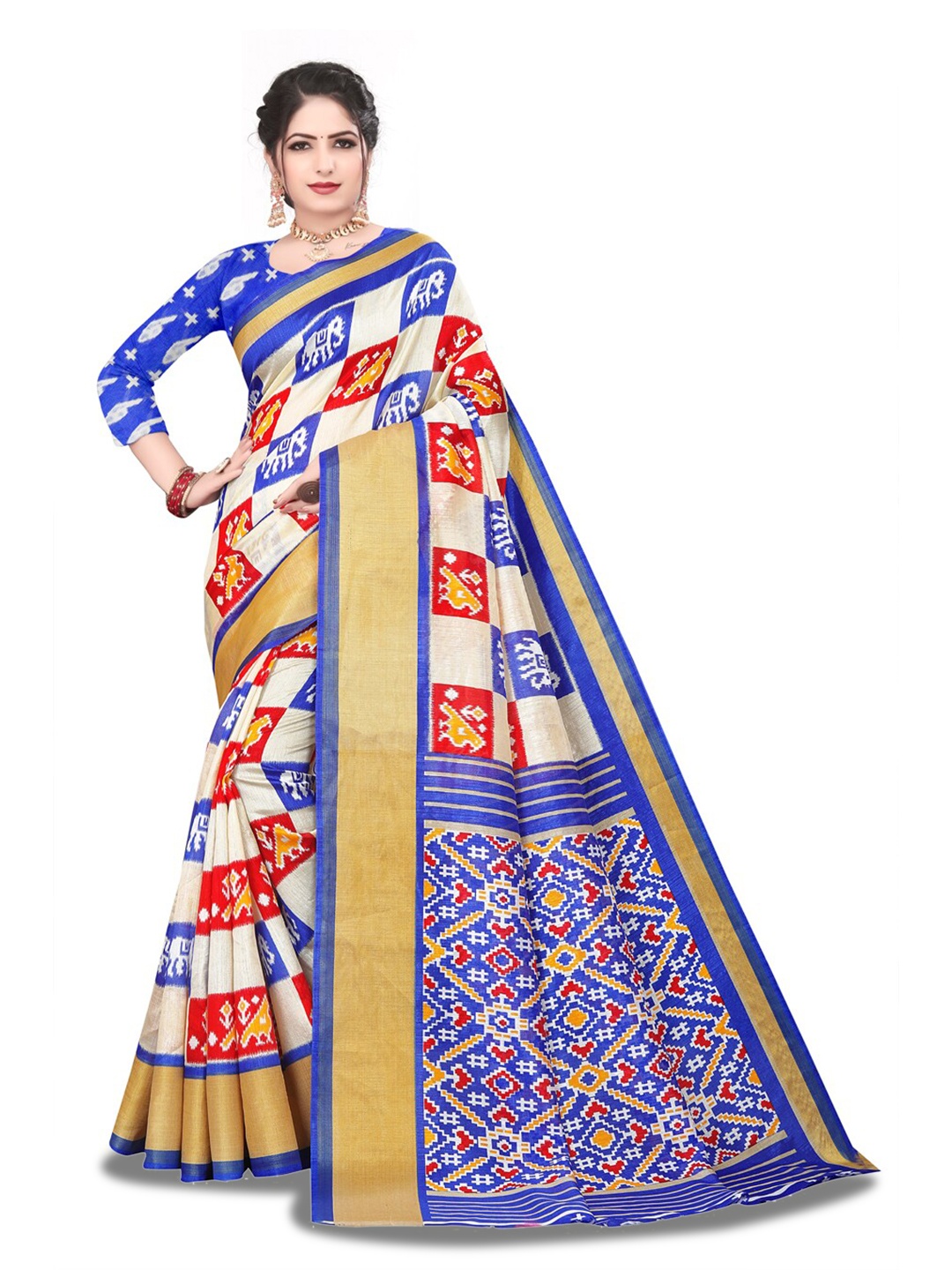 

ZEEPKART Ethnic Motifs Printed Saree, Blue