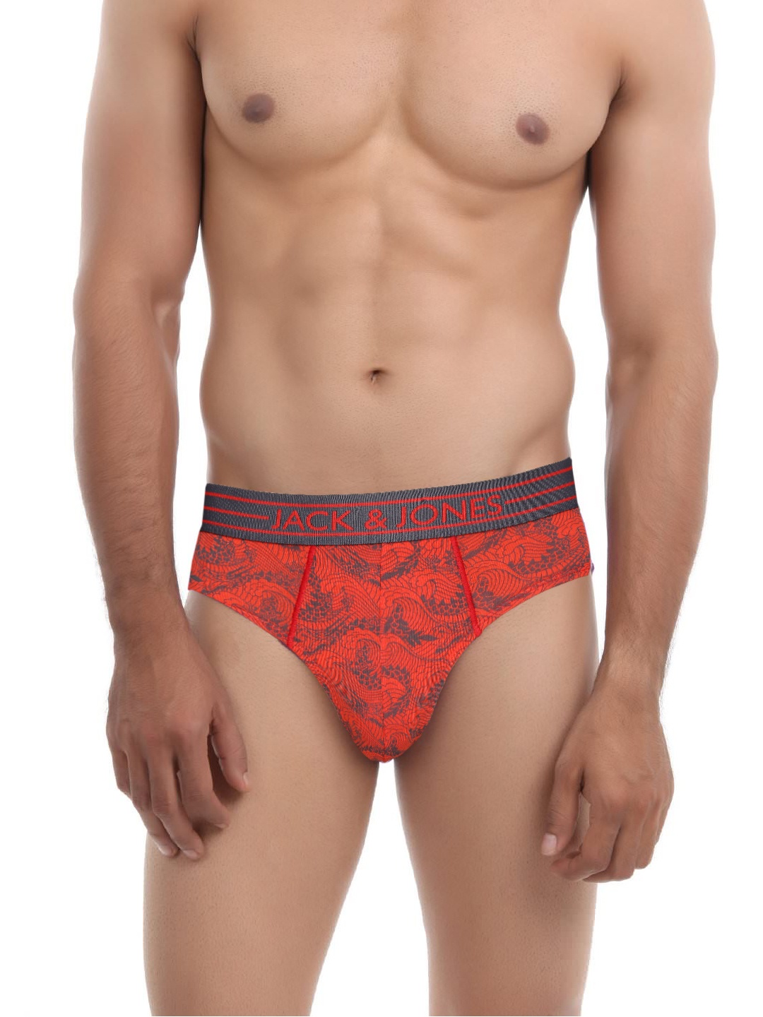 

Jack & Jones Men Red Printed Briefs 1955205001