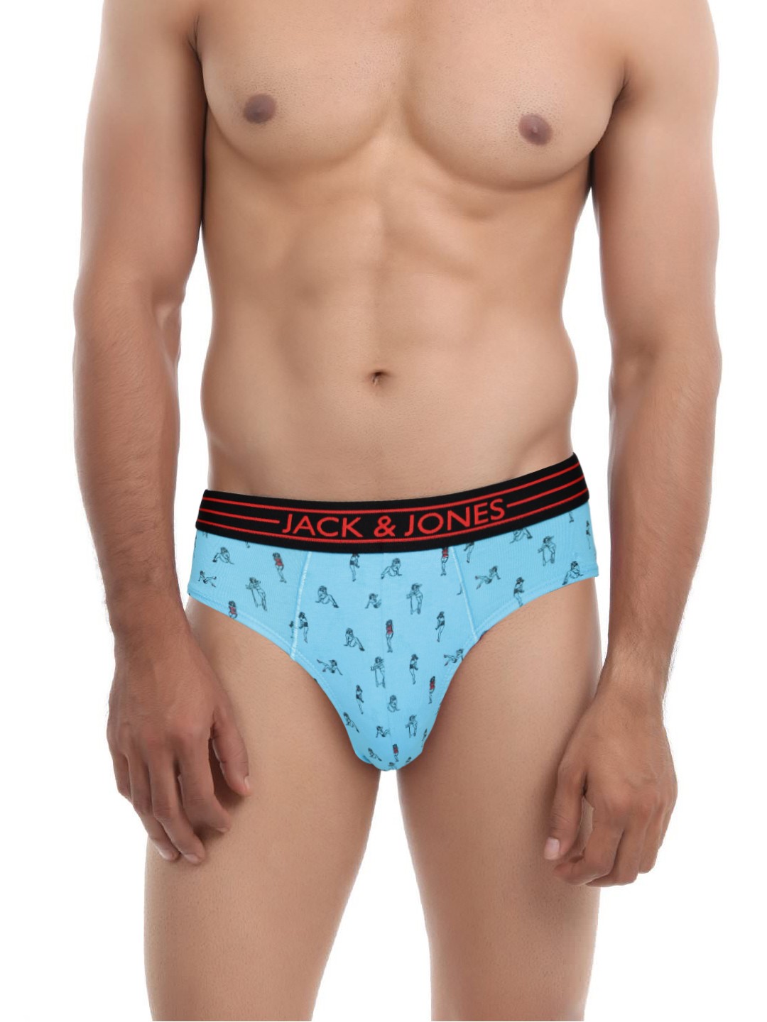 

Jack & Jones Men Blue Printed Briefs 1955184001