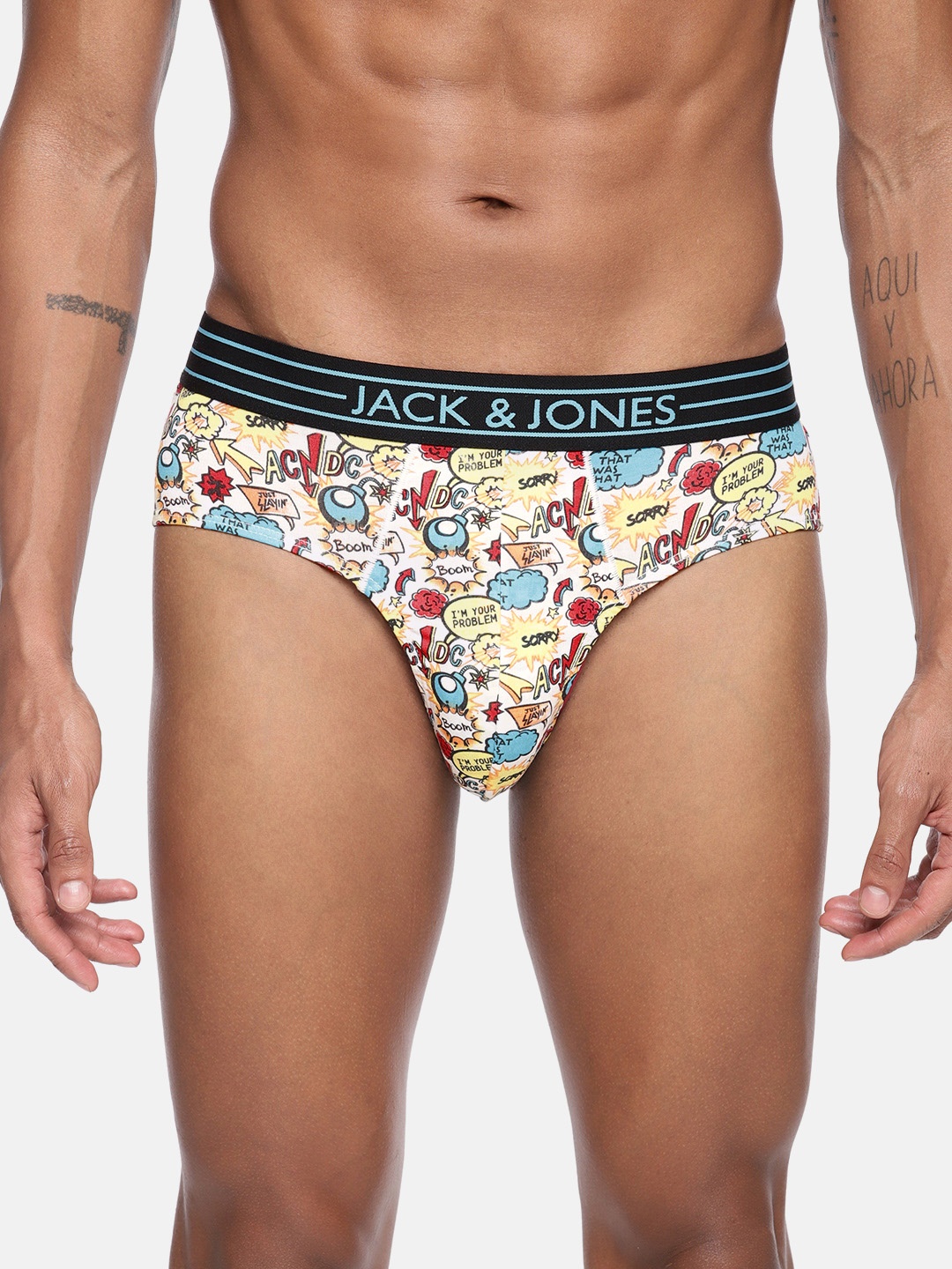 

Jack & Jones Men Multicoloured Printed Briefs 1955183001, Multi