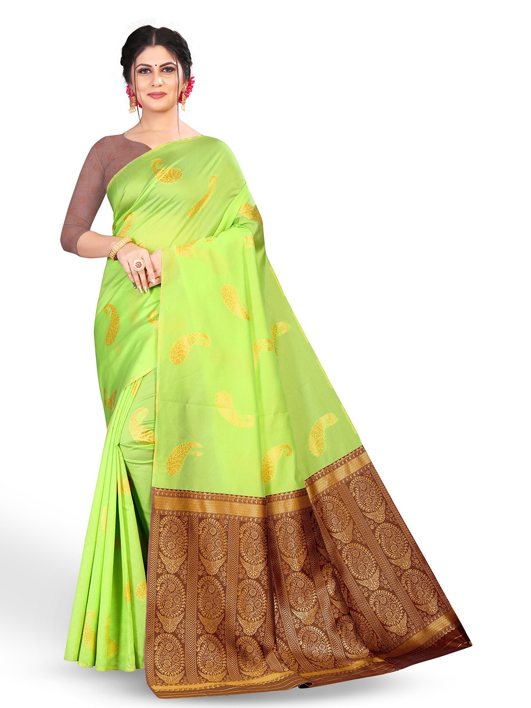 

ZEEPKART Woven Design Zari Kanjeevaram Saree, Purple