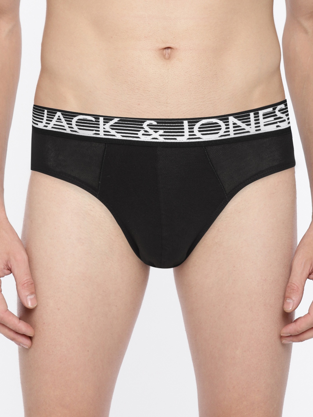 

Jack & Jones Men Black Solid Briefs 1955179016