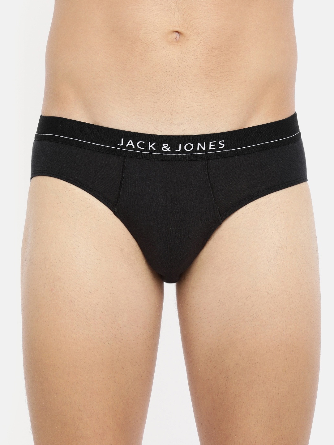 

Jack & Jones Men Black Solid Briefs 1955177016
