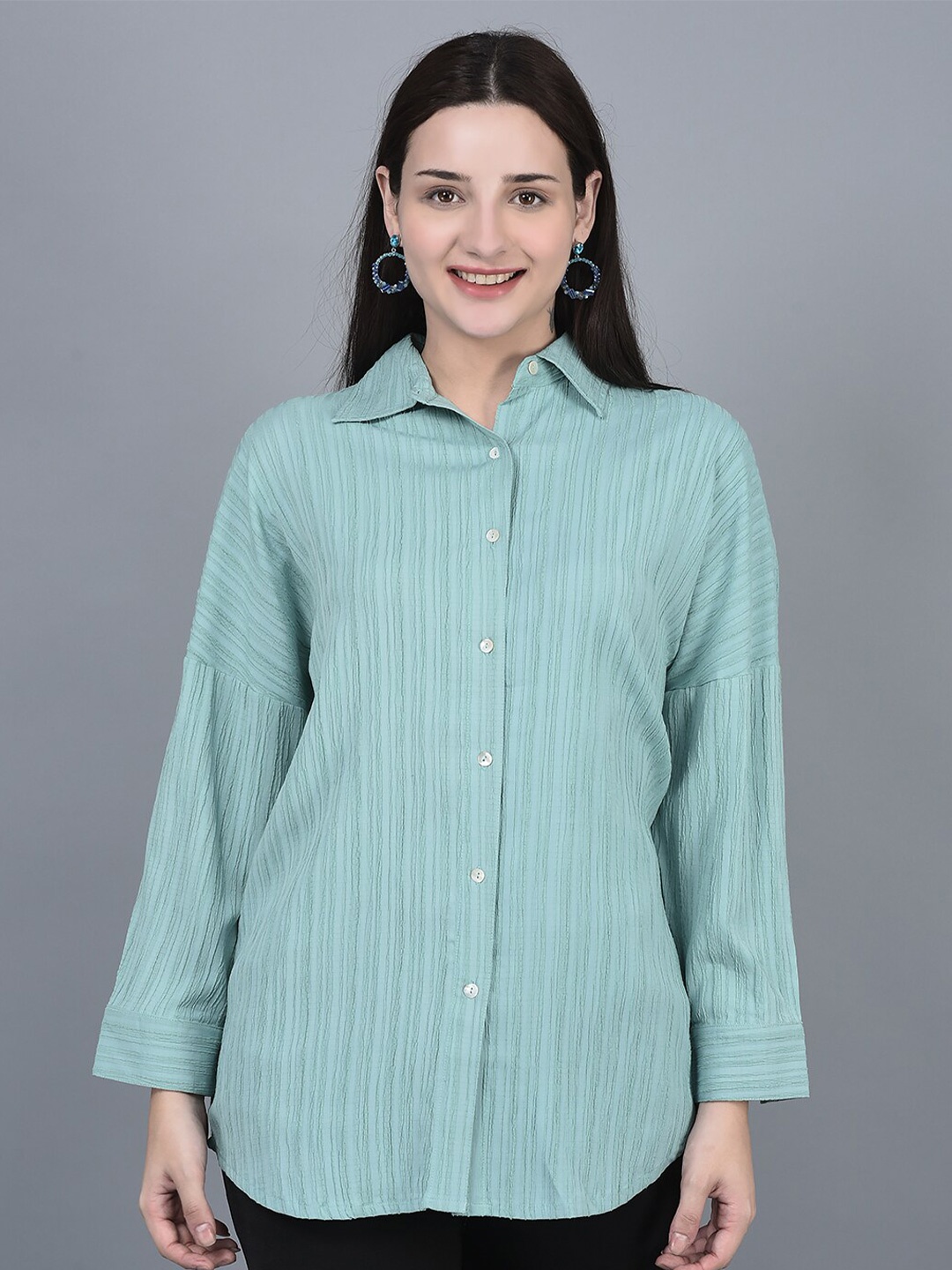 

CANOE Smart Striped Casual Shirt, Sea green