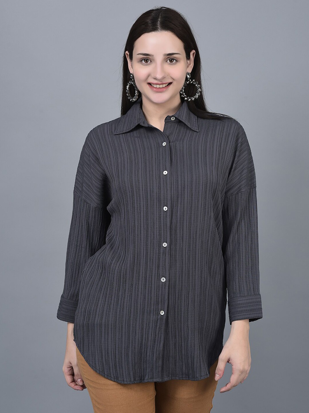 

CANOE Smart Striped Casual Shirt, Grey