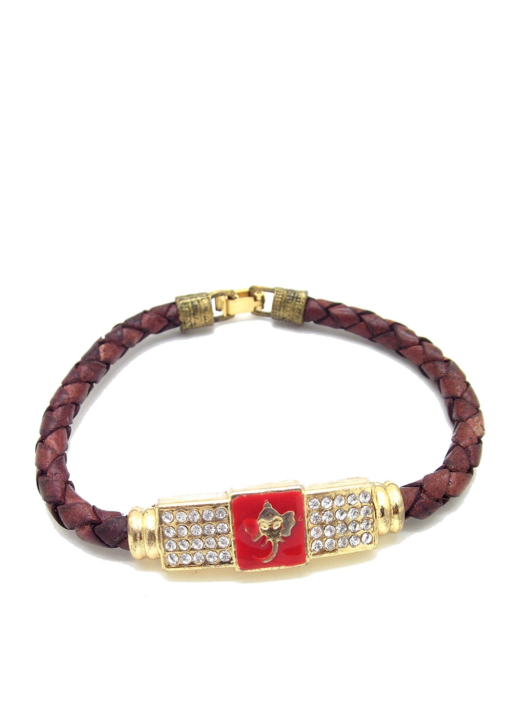 

FEMMIBELLA Men Crystals Gold-Plated Charm Bracelet