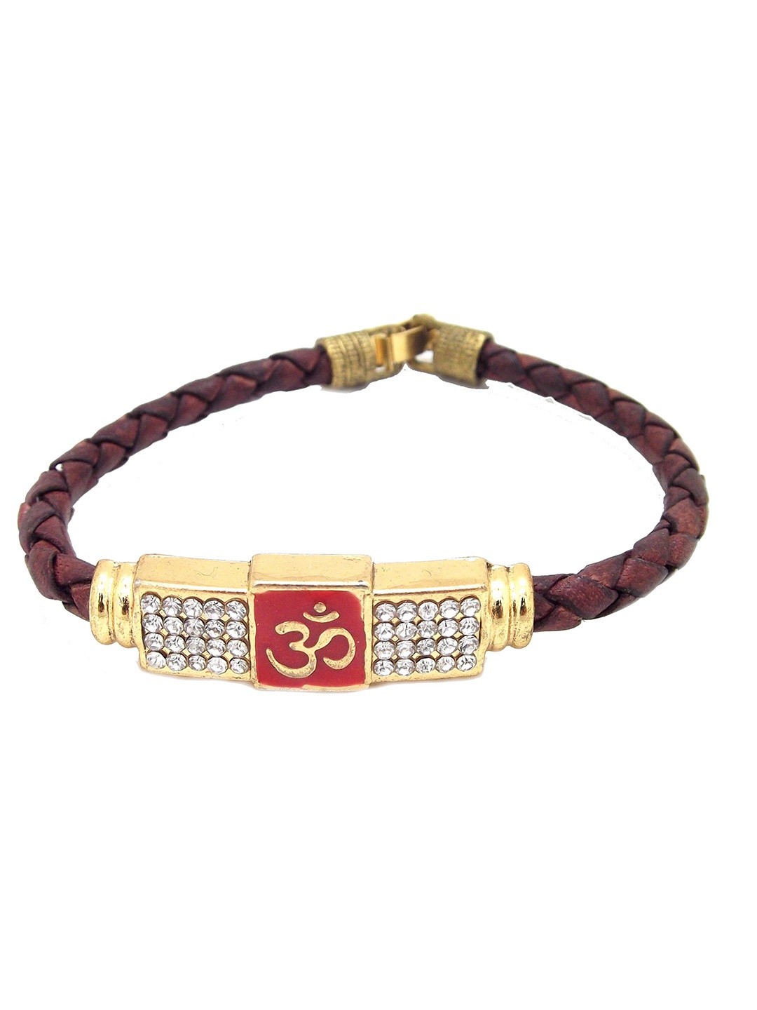 

FEMMIBELLA Men Crystals Gold-Plated Charm Bracelet