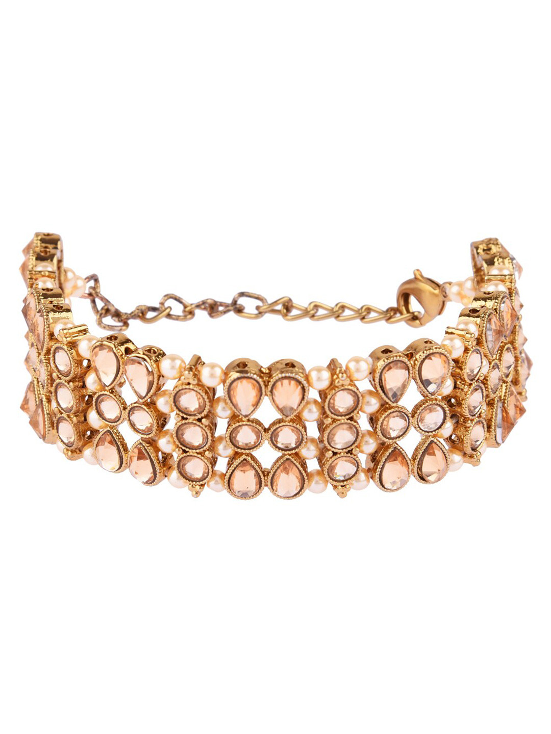 

FEMMIBELLA Women Kundan Gold-Plated Charm Bracelet