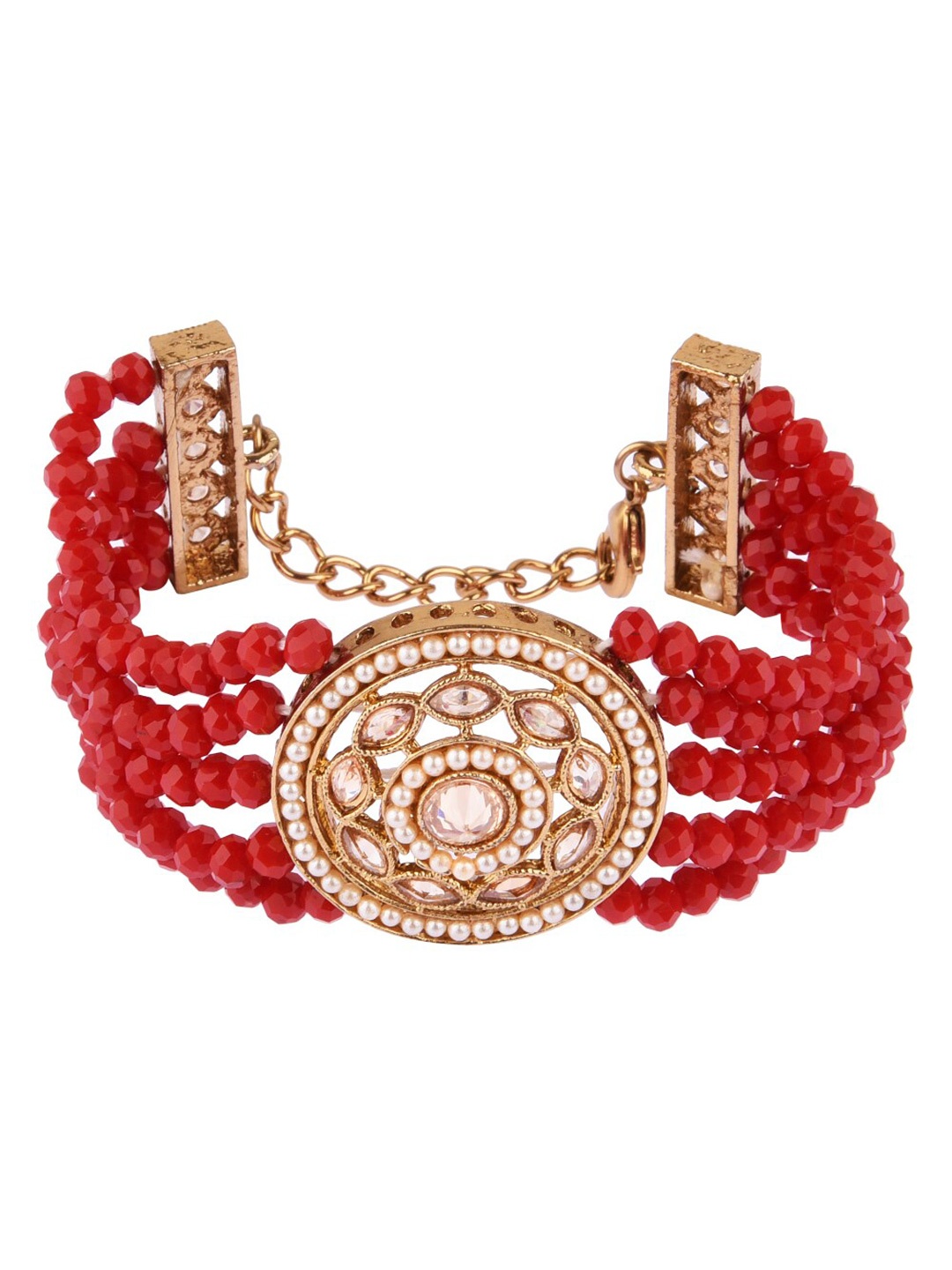 

FEMMIBELLA Women Kundan Gold-Plated Link Bracelet