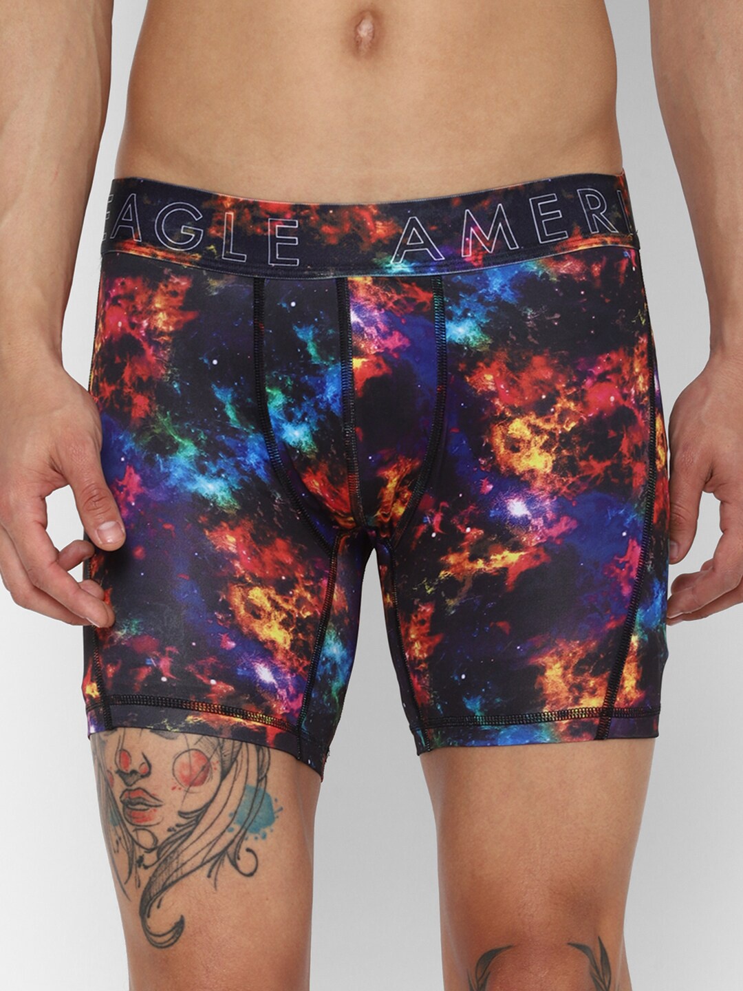 

AMERICAN EAGLE OUTFITTERS Men Printed Anti-Microbial Boxer Briefs, Black