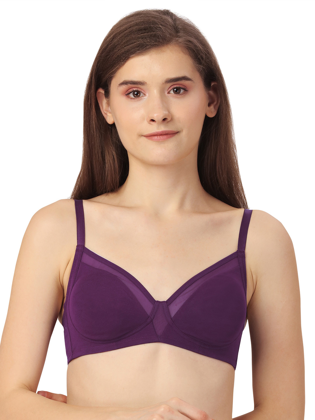 

Soie Non Padded Non Wired Medium Coverage Cotton T-shirt Bra, Purple