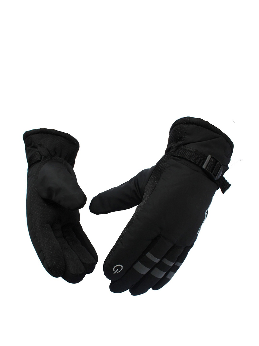 

Alexvyan Set Of 2 Self Design Snow & Windproof Winter Gloves, Black
