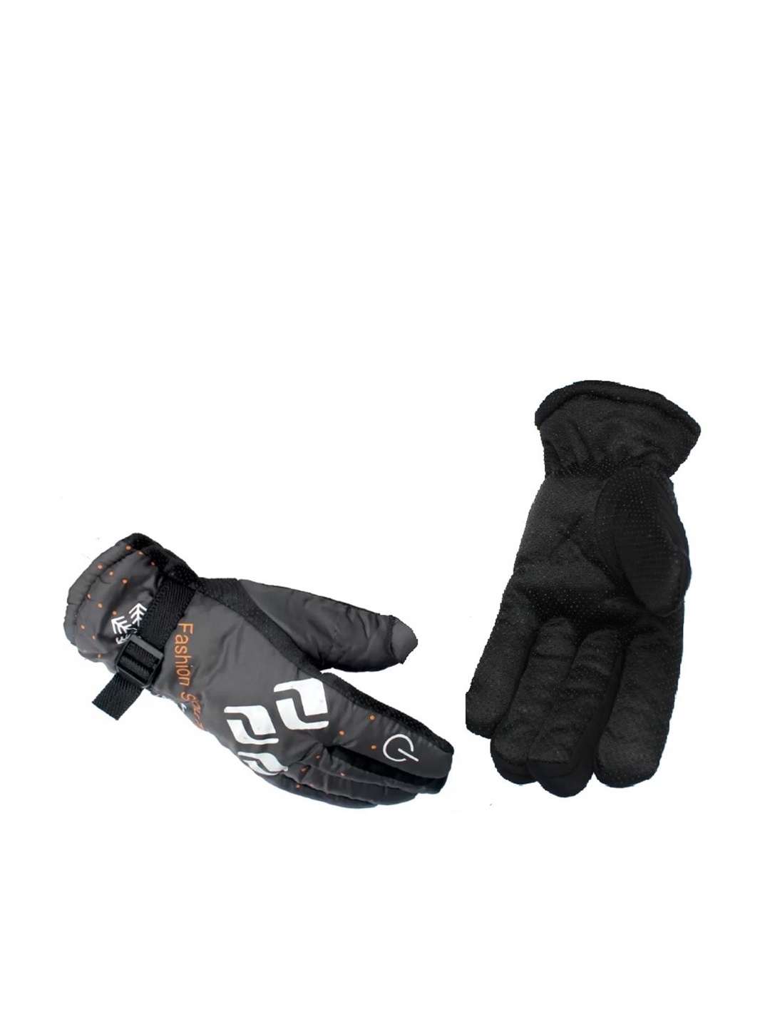 

Alexvyan Set Of 2 Patterned Windproof Comfortable Fleece Riding Gloves, Black