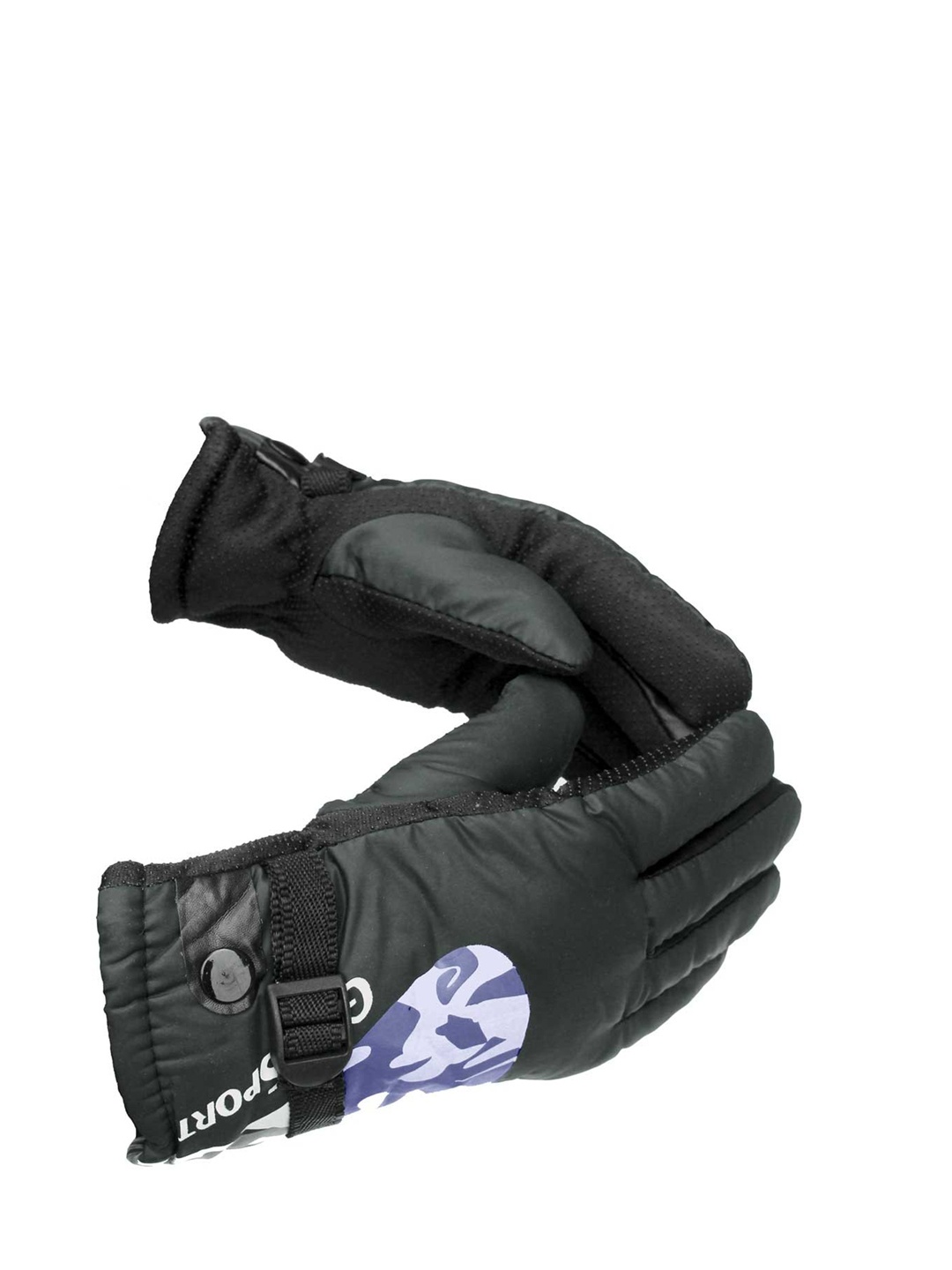 

Alexvyan Set Of 2 Patterned Windproof Comfortable Fleece Riding Gloves, Black