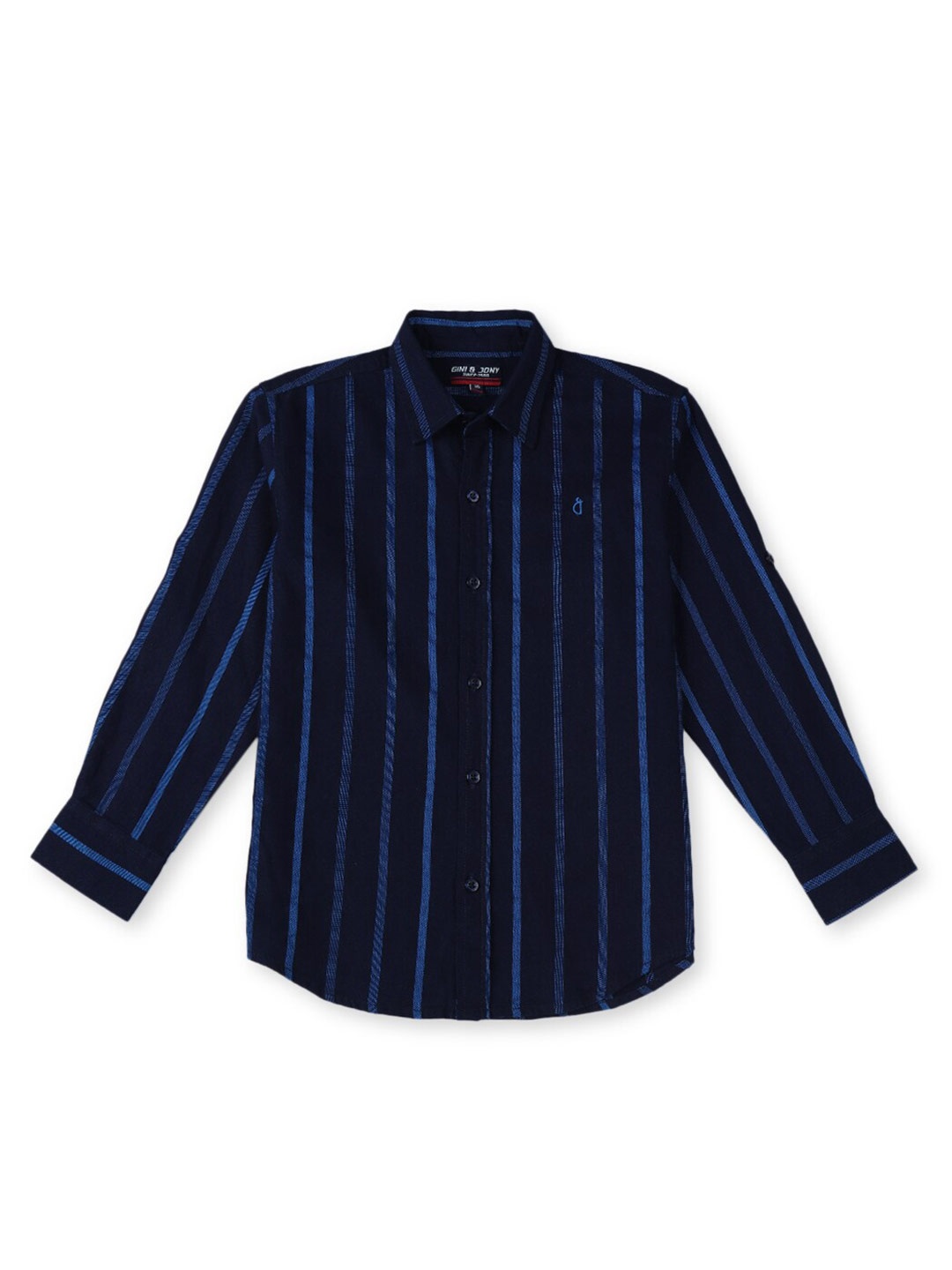 

Gini and Jony Infants Boys Striped Cotton Casual Shirt, Navy blue