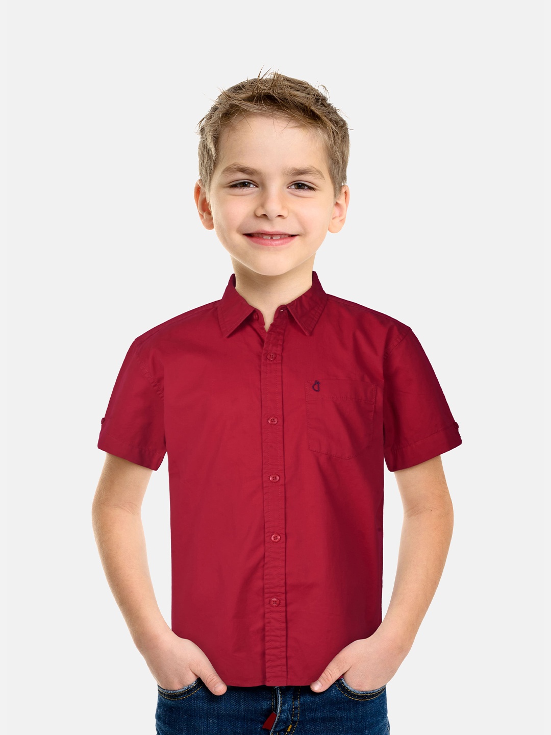 

Gini and Jony Boys Cotton Casual Shirt, Red