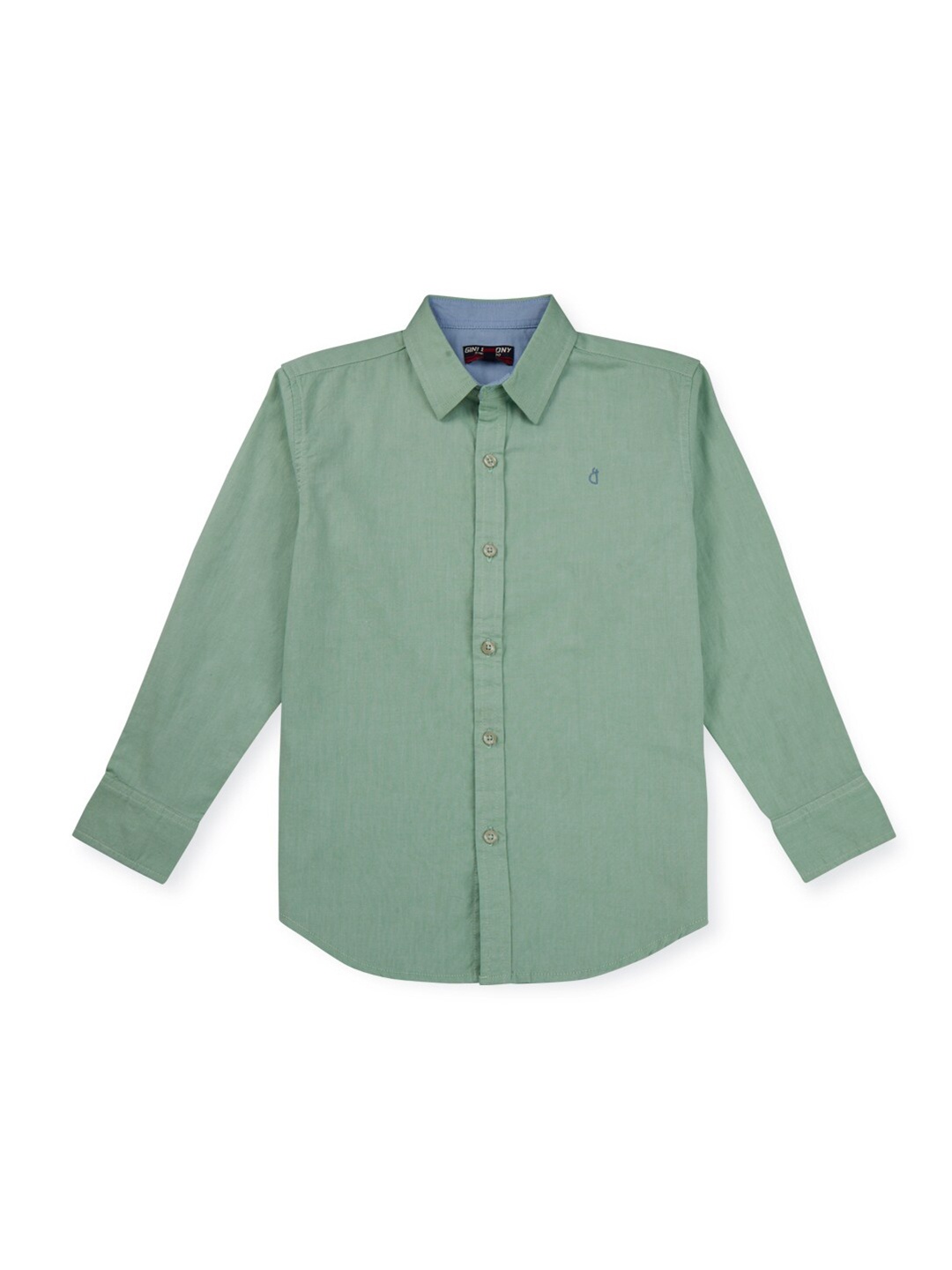 

Gini and Jony Boys Spread Collar Long Sleeves Cotton Casual Shirt, Green