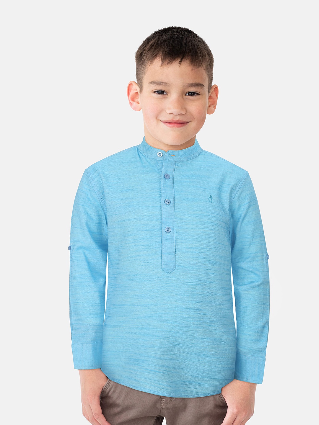 

Gini and Jony Boys Mandarin Collar Casual Shirt, Blue