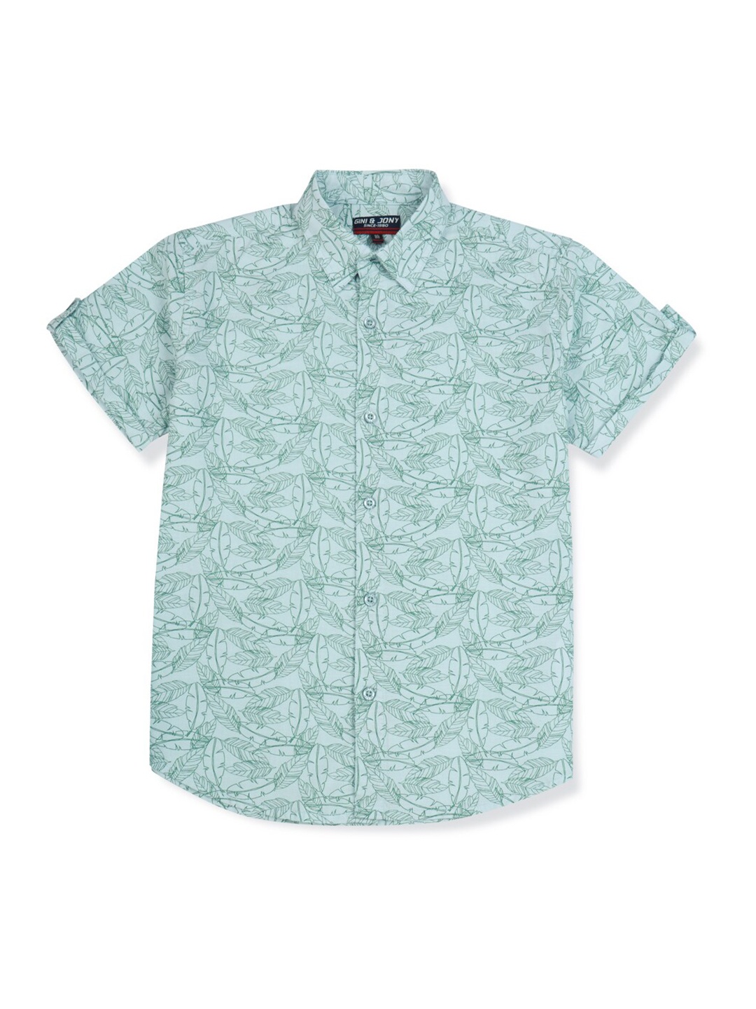 

Gini and Jony Boys Floral Printed Cotton Casual Shirt, Green