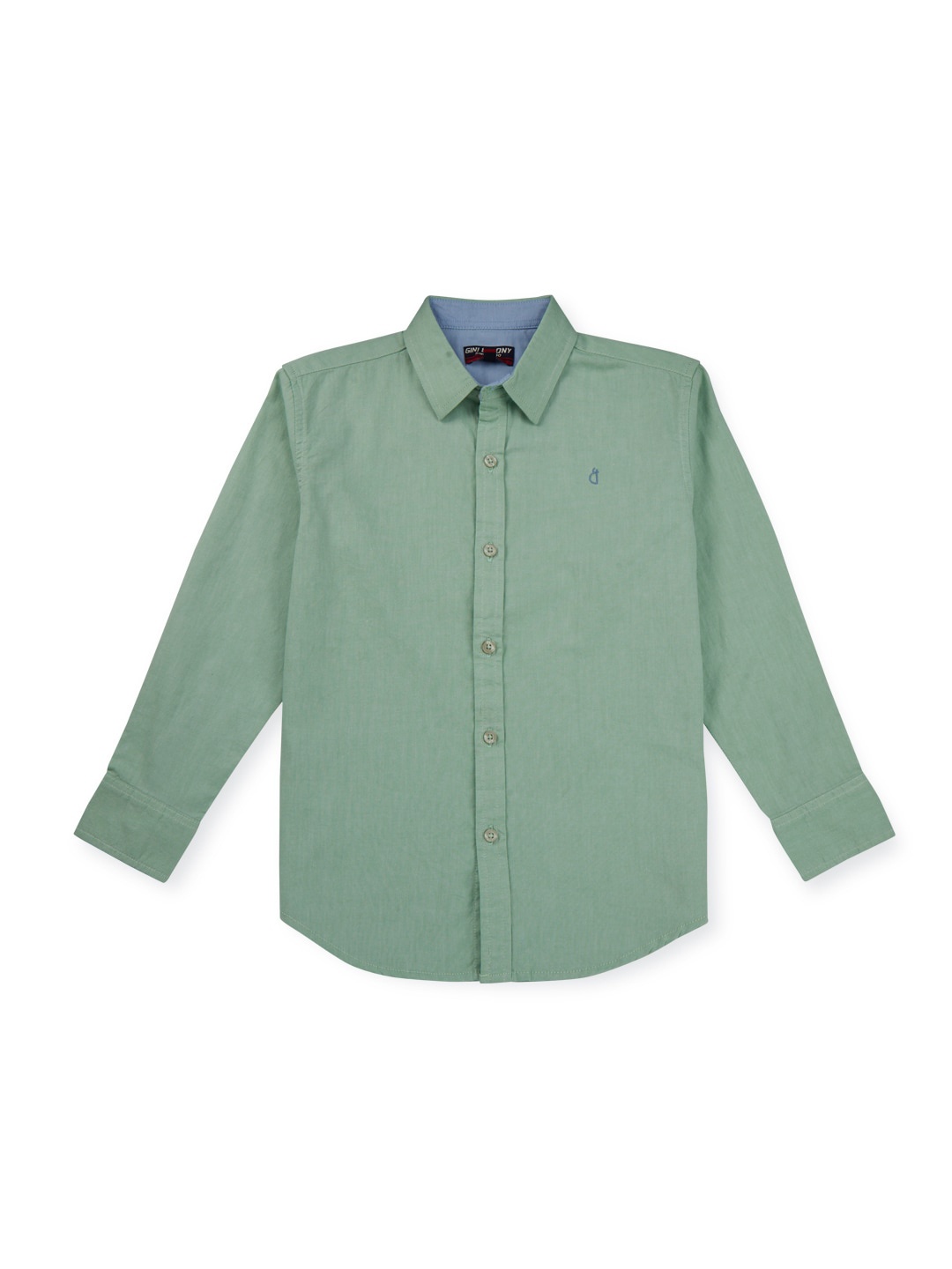 

Gini and Jony Infants Boys Spread Collar Cotton Casual Shirt, Green