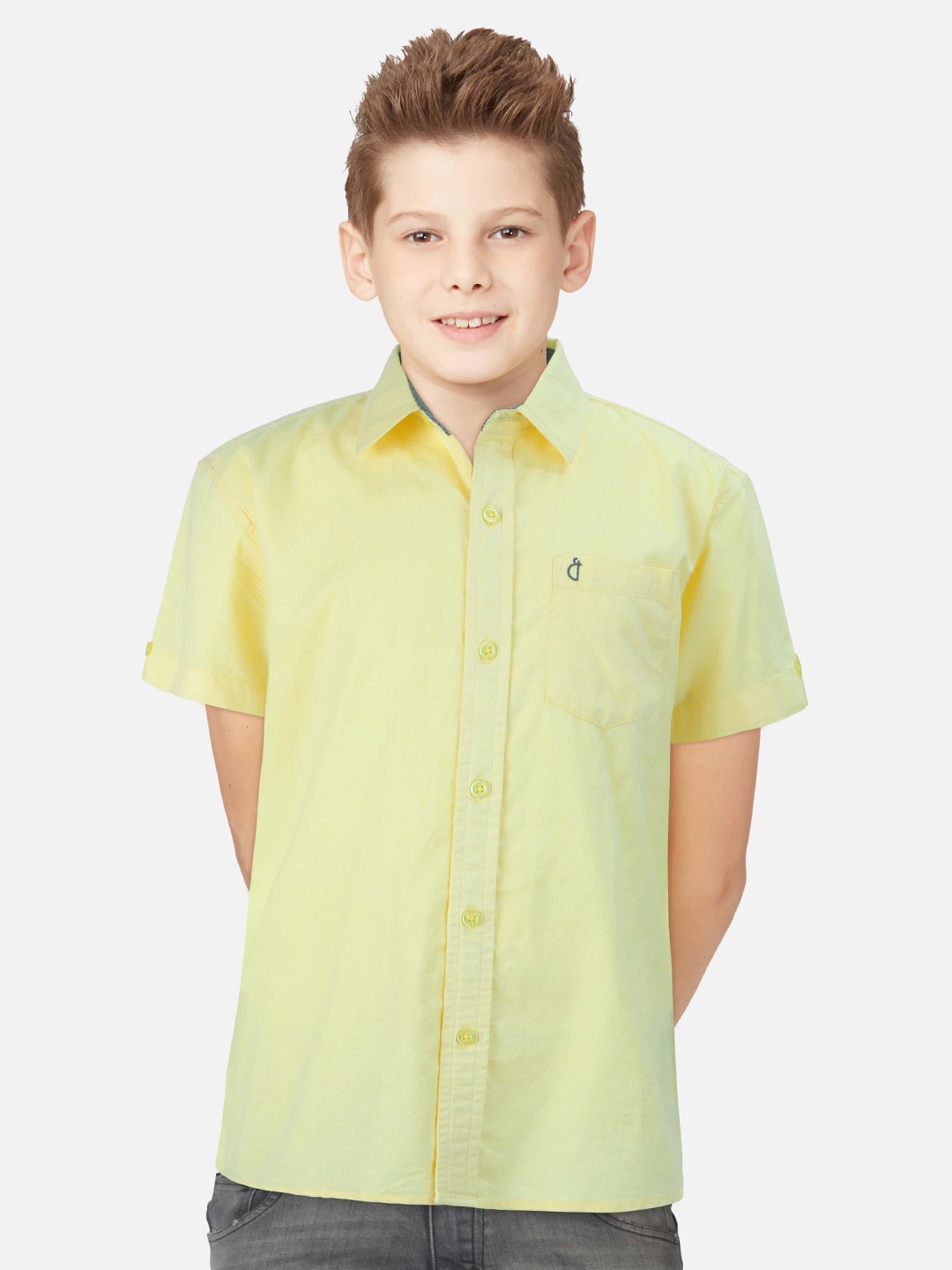 

Gini and Jony Boys Cotton Casual Shirt, Yellow