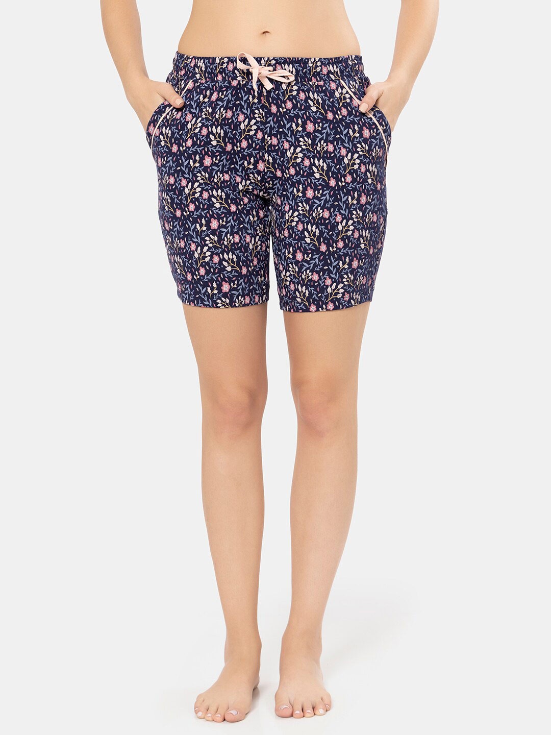 

Amante Women Floral Printed Cotton Lounge Shorts, Blue
