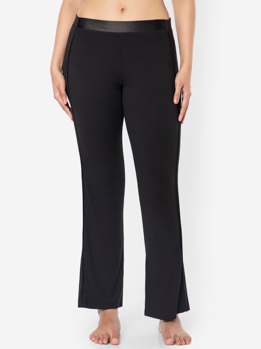 

Amante Women Solid Mid Rise Lounge Pants, Black
