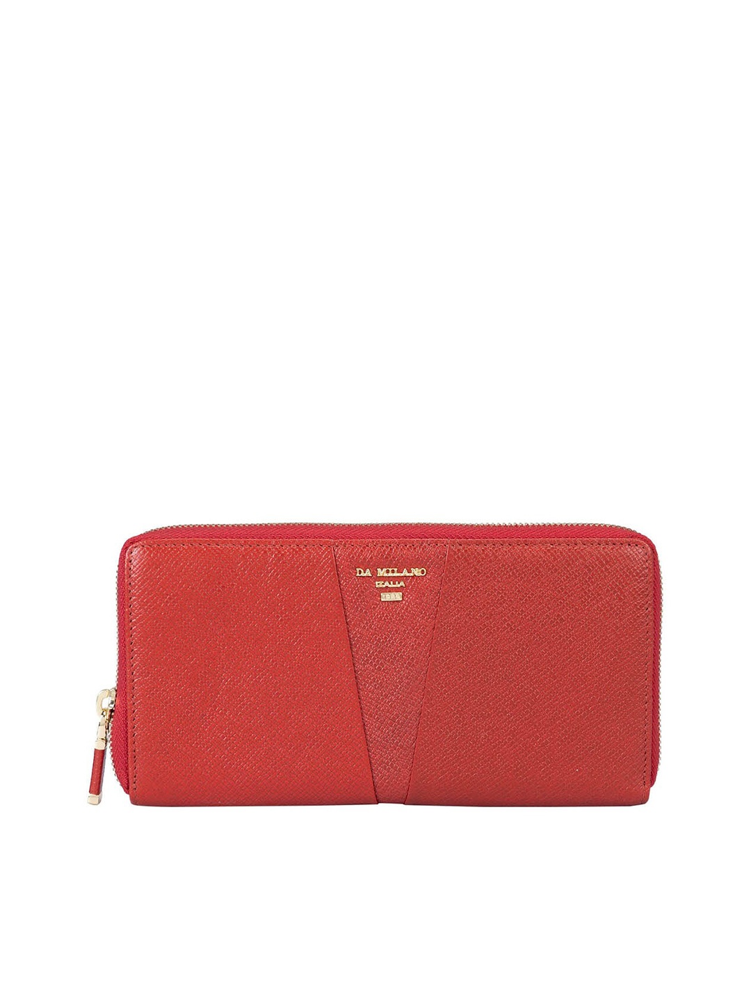 

Da Milano Women Leather RFID Zip Around Wallet, Red