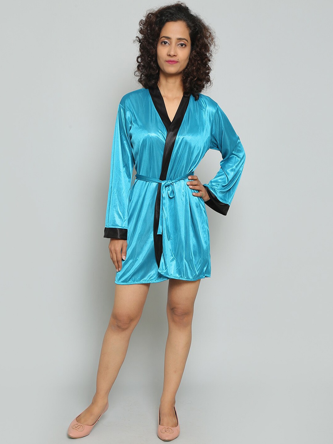 

Hill Islands V-Neck Tie-Ups Baby Doll, Blue