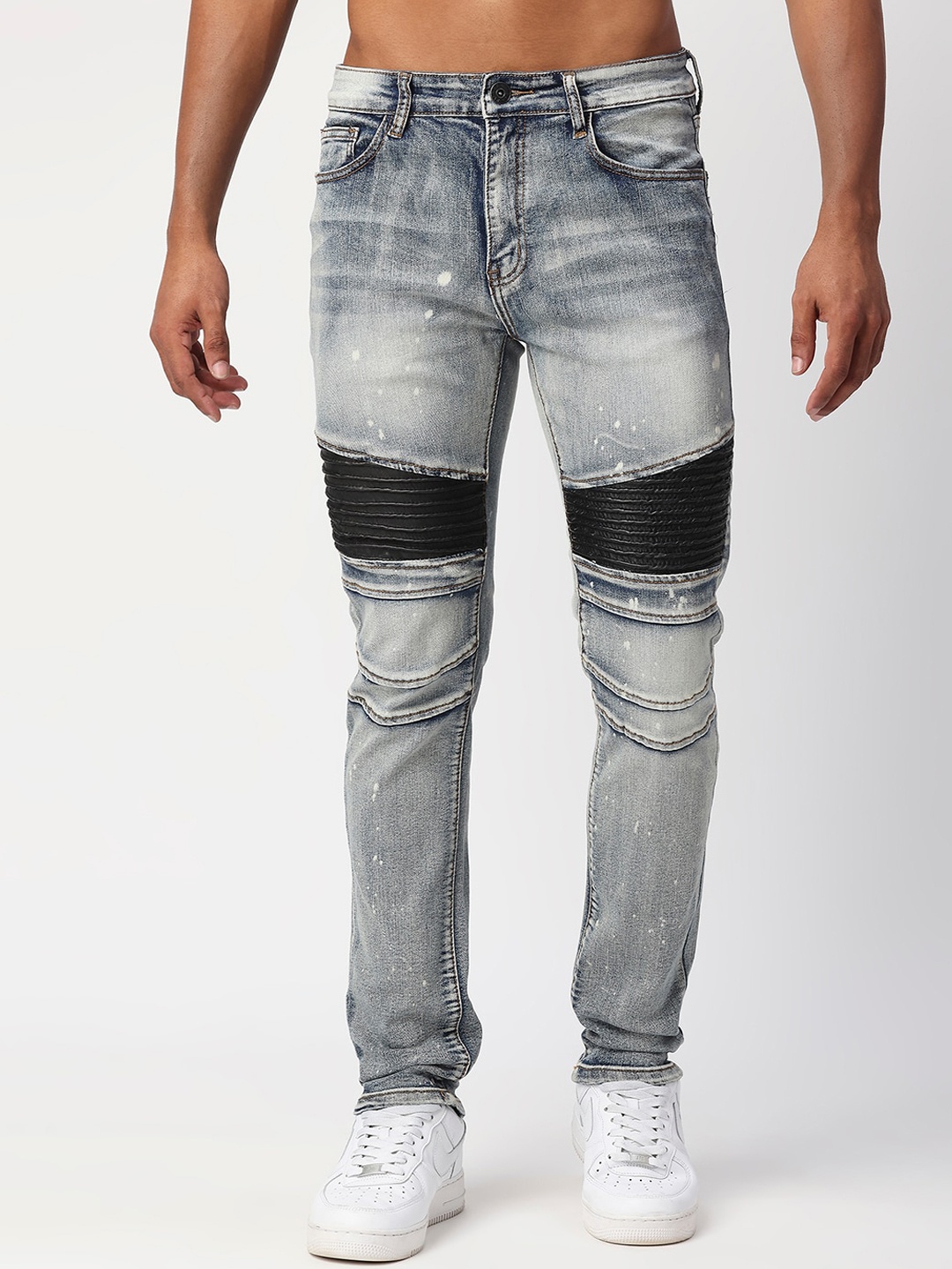 

WAIMEA Men Slim Fit Mid-Rise Heavy Fade Stretchable Jeans, Blue